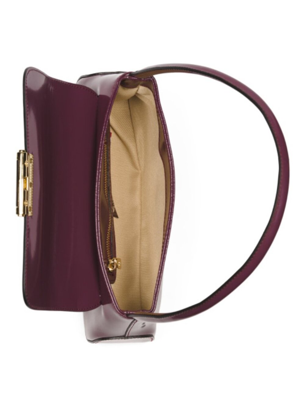 PRATESI Made In Italy Patent Leather Baguette Bag - Picture 3 of 5